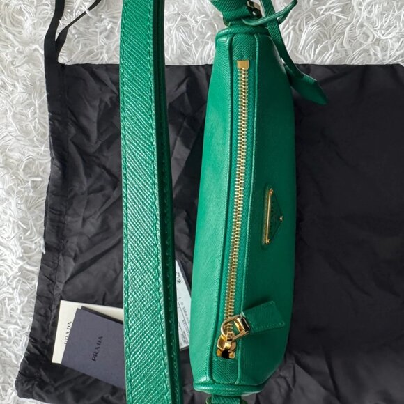 PRADA Green Saffiano Leather Re-Edition Mini Bag - Picture 10 of 13